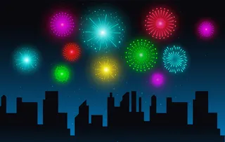 喜庆唯美烟花庆典矢量