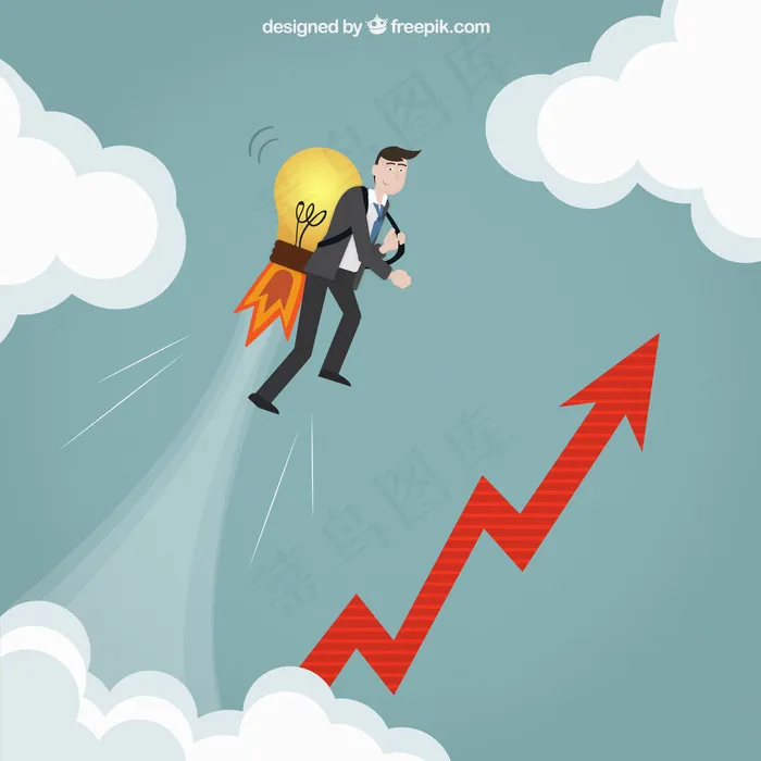 一个成功的想法的商人ai矢量模版下载