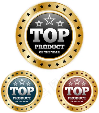 金属质感圆形标签矢量素材-1