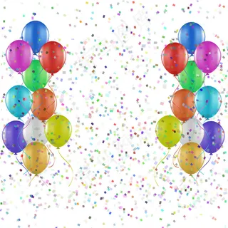 糖果色圆点背景卡通气球素材