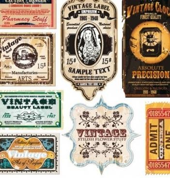 葡萄酒的标签收集06矢量