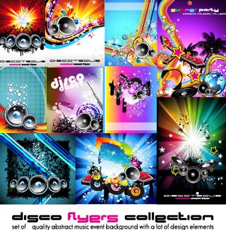 迪斯科宣传单矢量素材下载