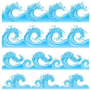 蓝色海浪设计矢量素材