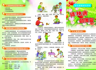 精神病的康复知识宣传彩页图片