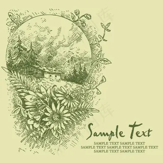 钢笔画风格插图 矢量EPS_3