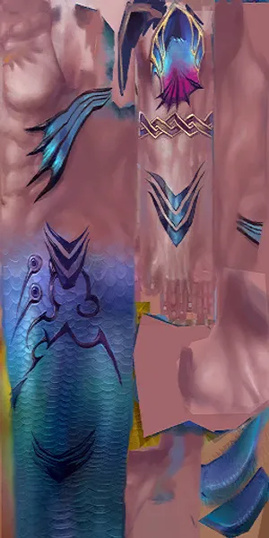 男性美人鱼游戏模型素材