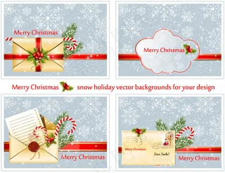 淡雅圣诞贺卡设计矢量素材