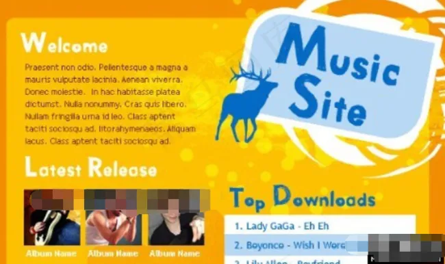 橙色音乐排行榜订阅邮件模板