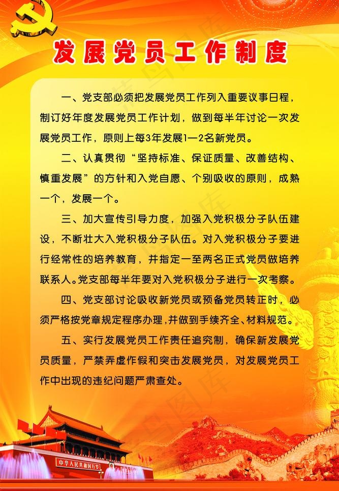 入党制度图片psd模版下载