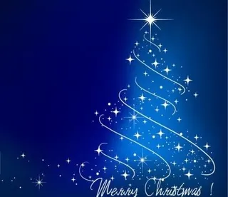 蓝色的圣诞树矢量插图