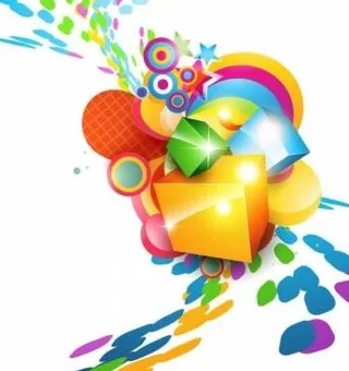 彩色的立方体矢量背景