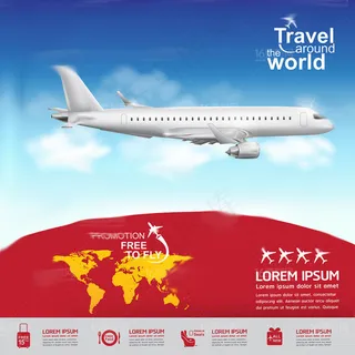 天空中的大型客机矢量