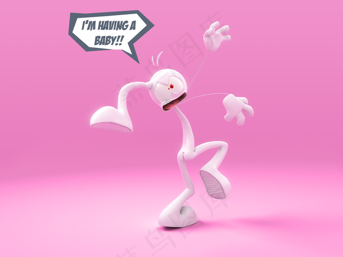 粉红背景火柴人