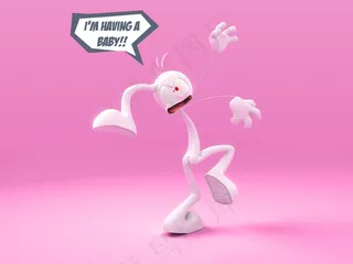 粉红背景火柴人