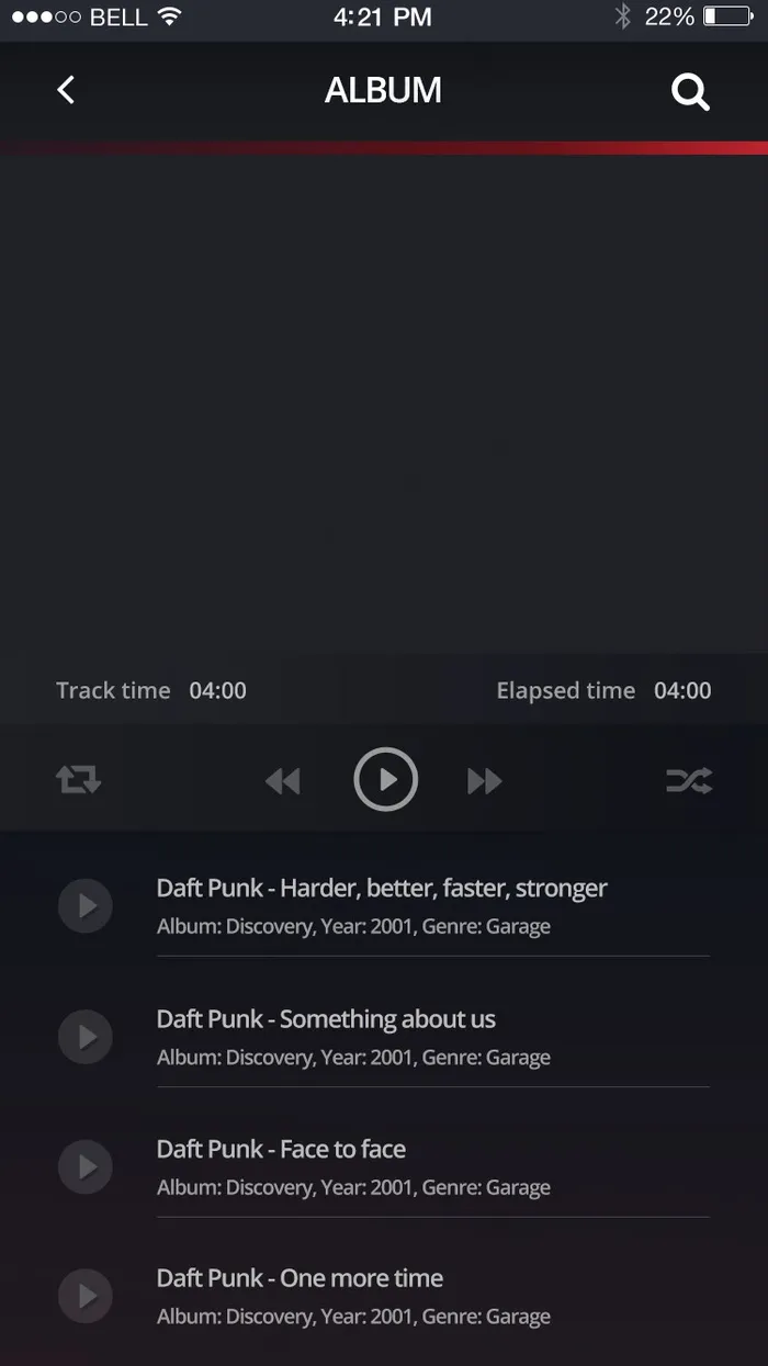 音乐播放器APP页面设计素材模板1psd模版下载
