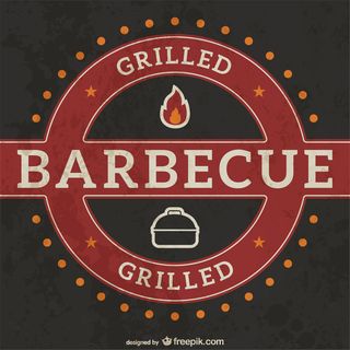烧烤服务复古标签