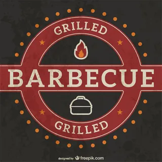 烧烤服务复古标签