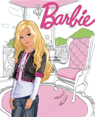 芭比时尚印花图案