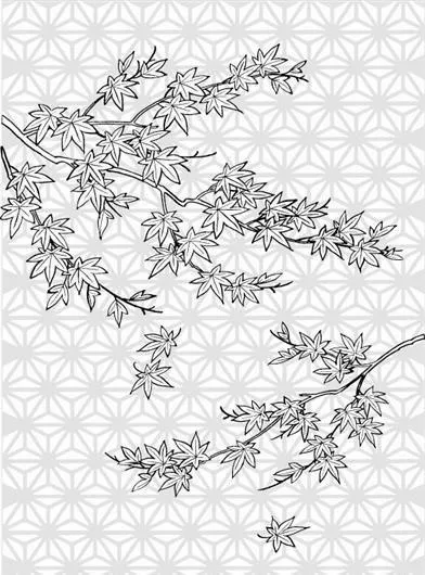 枫叶线描植物花卉矢量素材02eps,ai矢量模版下载