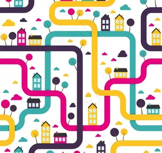 房子 路 树 家乡图片