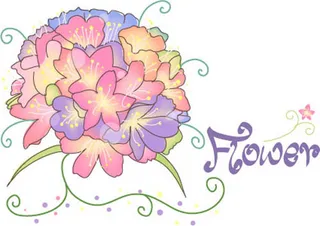 鲜艳花朵植物图案矢量图