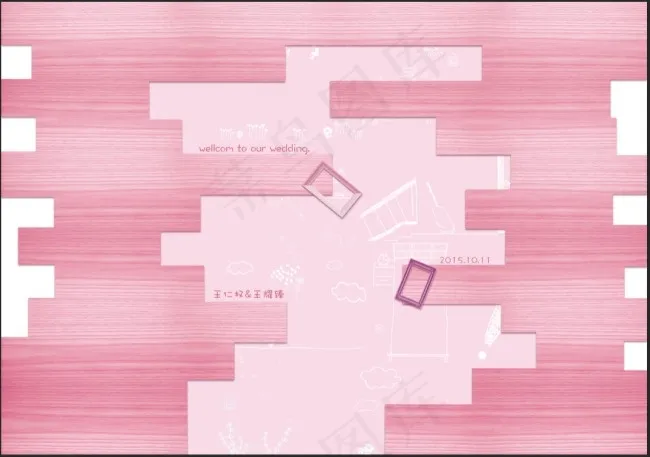 婚礼展示区psd模版下载