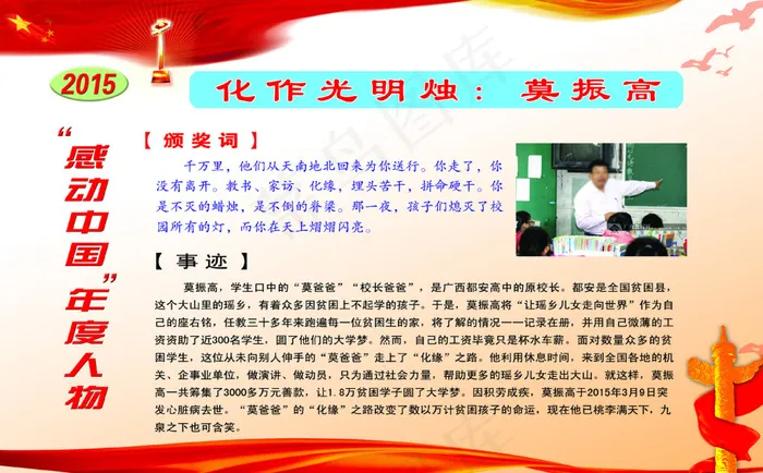 2015感动中国人物：化作光明烛：...psd模版下载