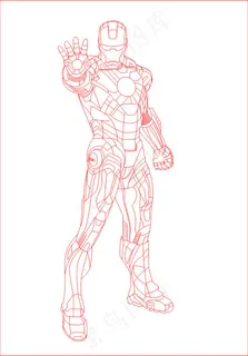 钢铁侠线稿