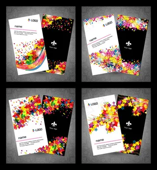 绚丽广告名片卡片设计PSD素材