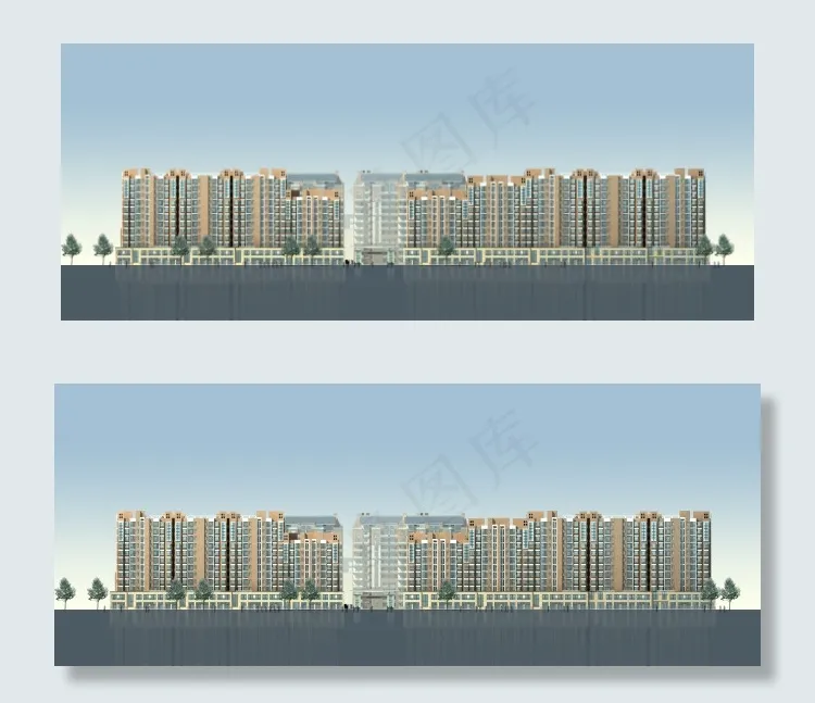 住宅楼立面图psd模版下载