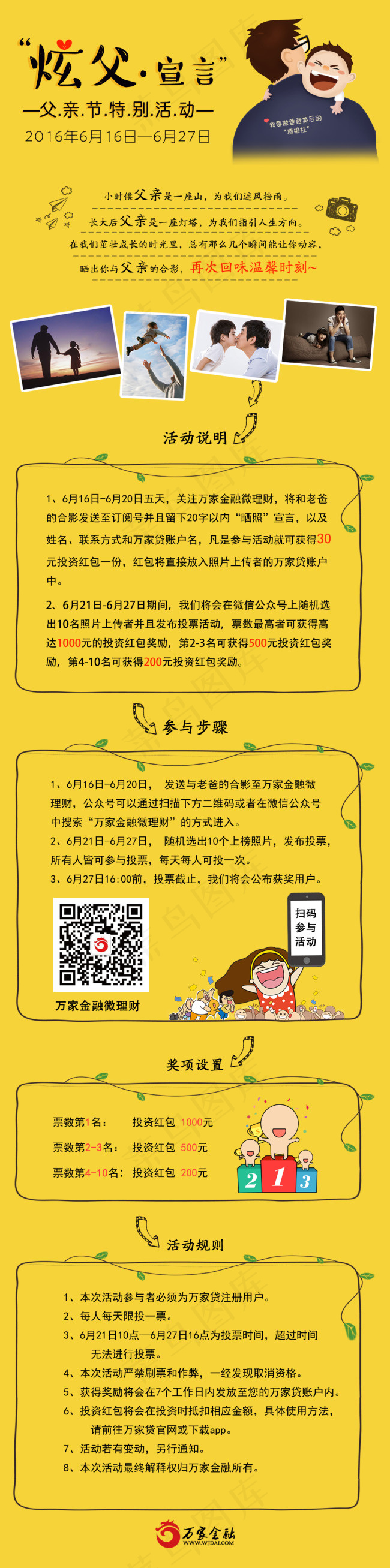 【万家金融】父亲节活动网站专题页设计图片psd模版下载