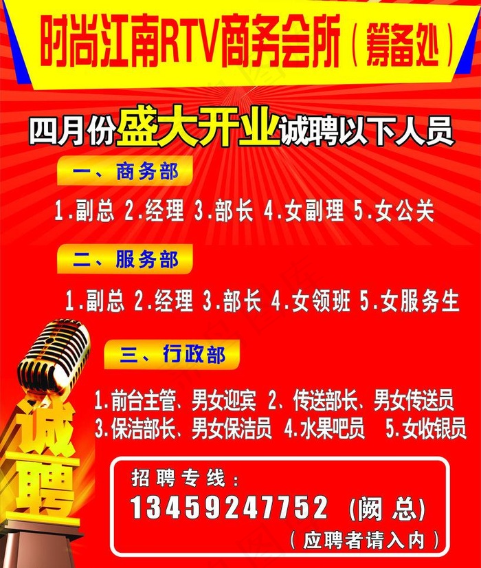 ktv诚聘图片cdr矢量模版下载