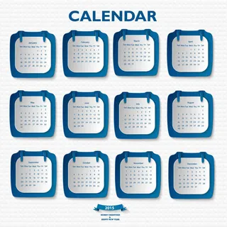 可爱羊年日历矢量素材