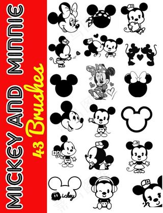 43款可爱的米老鼠和米奇PS笔刷