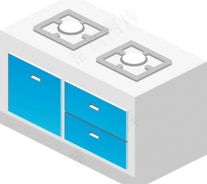厨房灶台图片ai矢量模版下载