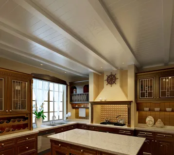 欧式厨房木吊顶效果图图片