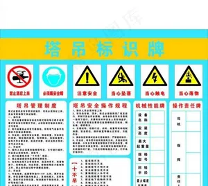 塔吊标识牌图片
