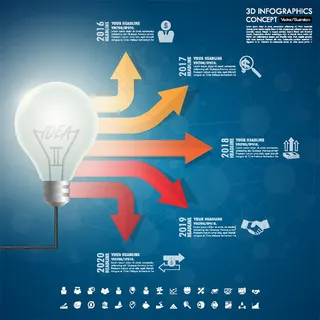 电灯泡箭头标签图片