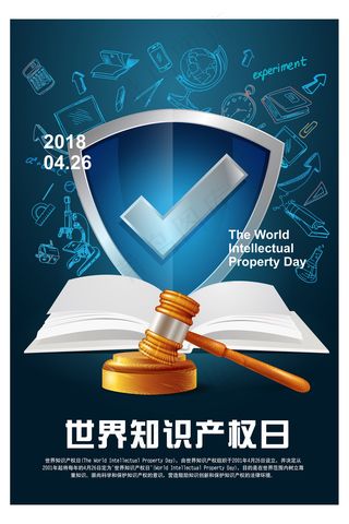 蓝色世界知识产权日海报