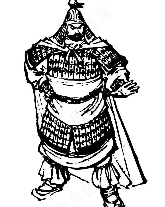 古代将军图片ai矢量模版下载