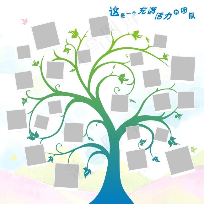 相片墙(1000X1000)cdr矢量模版下载