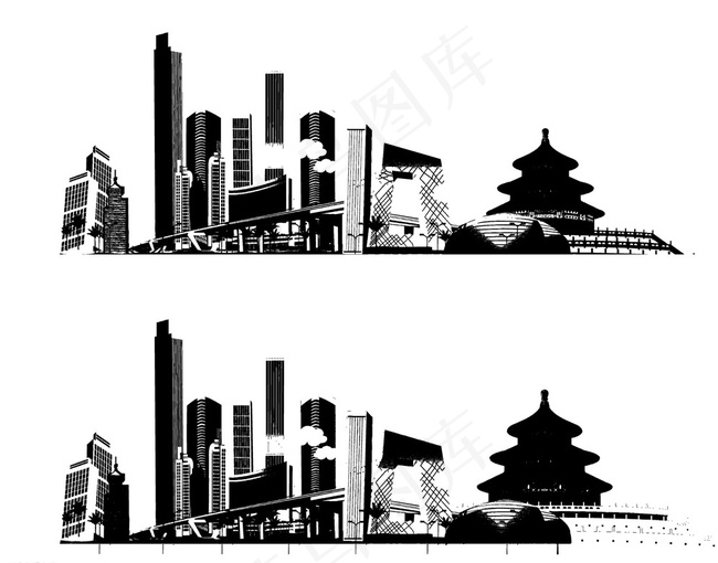 印象北京图片ai矢量模版下载