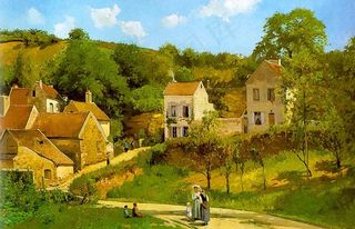 油画 装饰画 无框画 村镇的入口处...