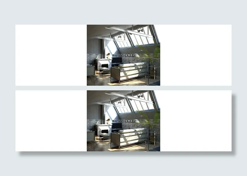阁楼客厅3D模型图片模板下载