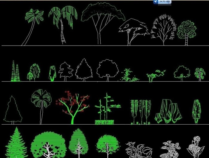 园林立面植物图例