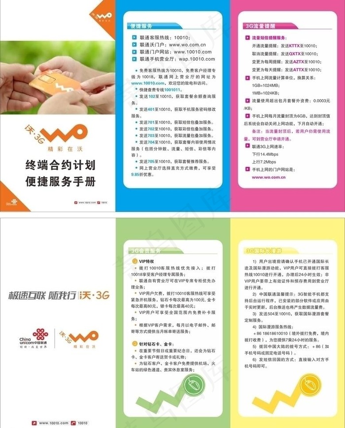 终端合约计划便捷服务手册图片cdr矢量模版下载