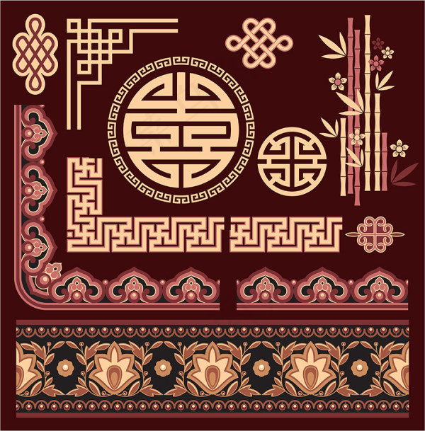 中式古典花纹02—矢量素材eps,ai矢量模版下载