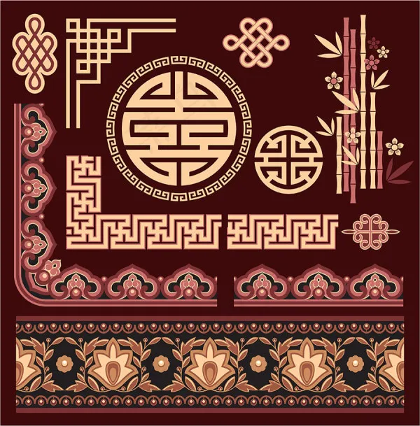 中式古典花纹02—矢量素材eps,ai矢量模版下载