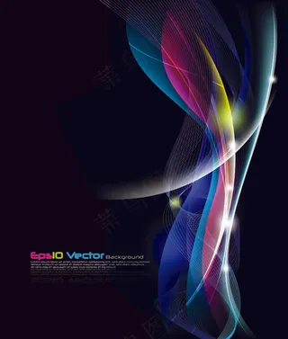 绚丽光芒背景矢量素材下载