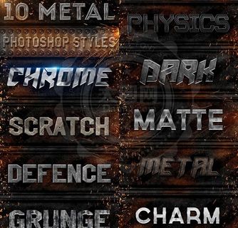 10款颓废金属板纹理背景字体样式